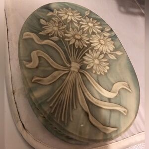 Floral Carved Incolay Jewelry Box- $200 or $180 w/offer 136A